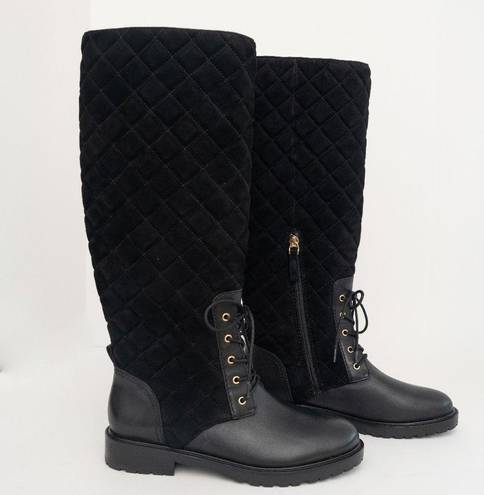 Ralph Lauren Lauren . Hollie II Quilted Lace-Up Riding Boots.