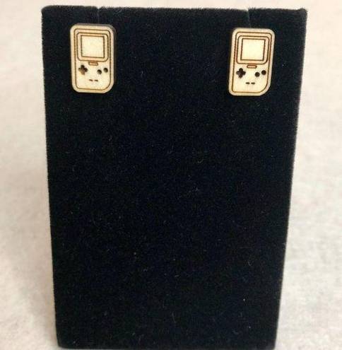 Nintendo  Gameboy Wood Stud Earrings