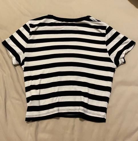 ZARA Black & White Striped Top