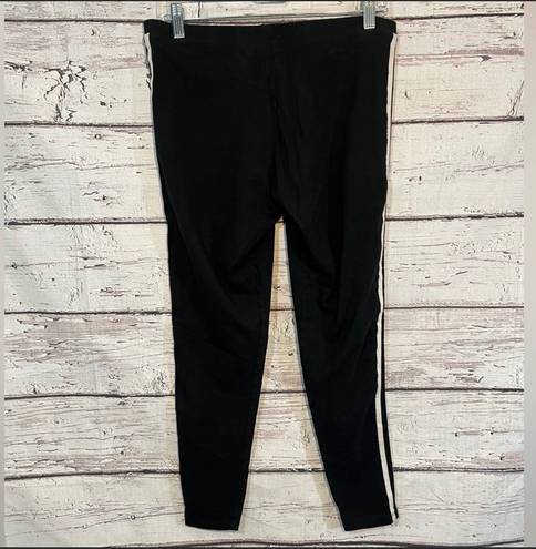 Adidas Stretch Leggings Three Stripe Black-Large