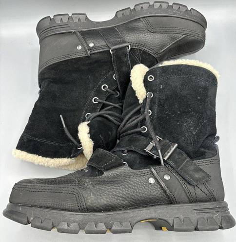 Polo  Ralph Lauren Tavin Rollover Black Leather  Shearling Boots Mens 9.5 D