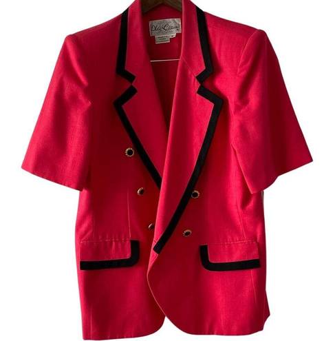 Oleg Cassini Vintage  HOT neon pink double breasted blazer jacket size 14/L