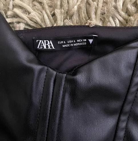 ZARA Leather Bustier Cropped Top