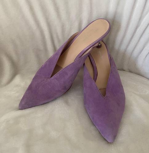 Kate Spade New York Womens Cori Pop Suede Clog Lilac purple shoe