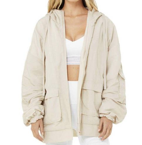 Alo Yoga Alo Reversible Legion Jacket Bone Fleece Sherpa Oversized Beige Cream Hooded XS