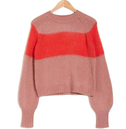 ALLSAINTS NEW All Saints Lou Uno Jumper Stripe Colorblock Crewneck Fuzzy Sweater