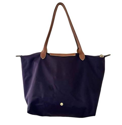 Longchamp  Le Pliage Nylon Tote Large Bag - Plum Purple