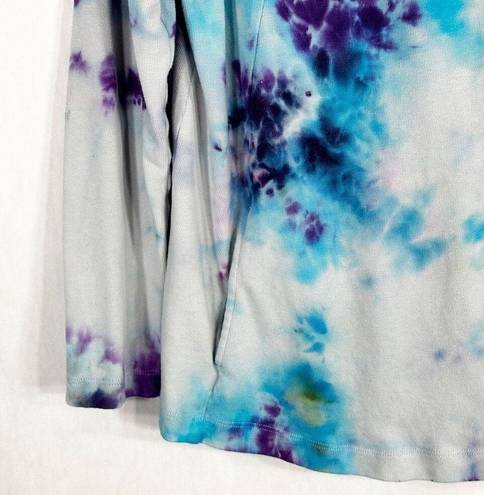 J.Jill Pure  Small Top Winter Flurry Tie Dye Handmade Gray Blue Purple Cotton 657