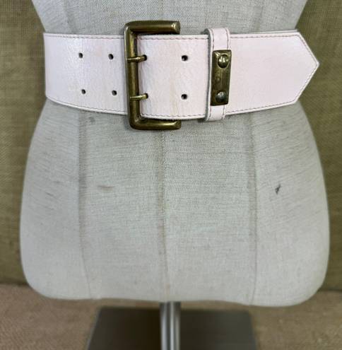 Vintage Light Pastel Pink Wide Leather Belt Size Medium 29 1/2