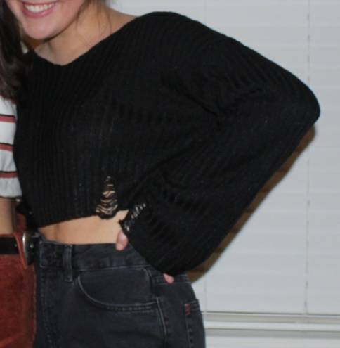 Urban Outfitters Black Cropped Sweater