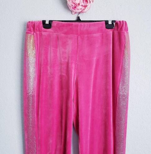 Juicy Couture  25th‎ Anniversary Pink Rhinestone Velour Pant