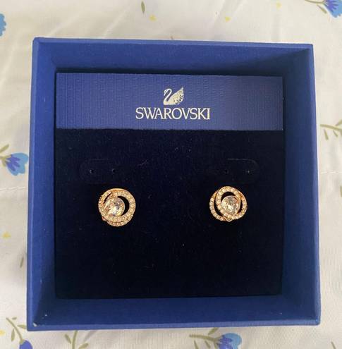 Swavorski Generation Gold Diamond Circle Earrings