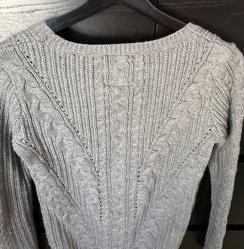 SO Perfect Pullover Sweater Knit Gray Fitted