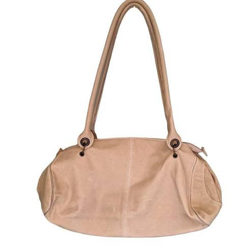 Vera Pelle   Leather Elongated Hobo Bag Rivets  Y2K Domed Rivets