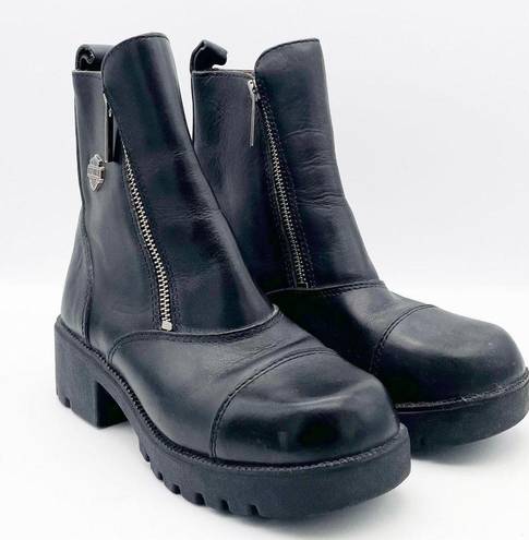 Starter Harley-Davidson  Switch Platform Black Leather Moto Boots Women’s Size 7