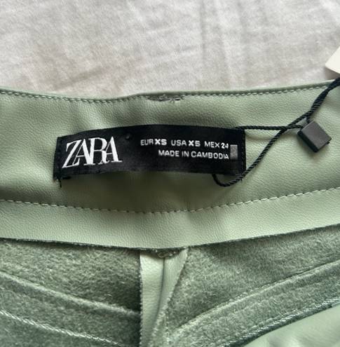 ZARA brand new leather green pants with tag