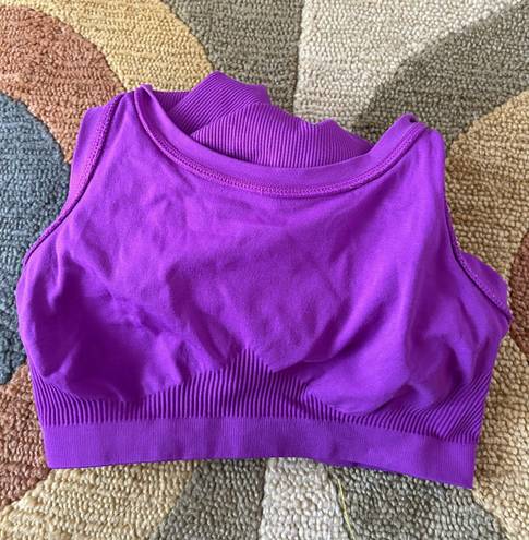 Spanx Ribbed Purple Racerback Tank Top Built in Shelf Bra No Padding Size S/M