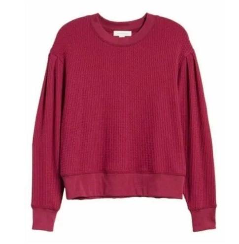 Treasure & Bond NWT  Burgundy Plum Waffle Crew Neck Sweater Size XS