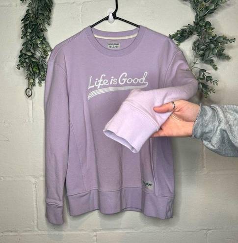 Life is Good  | women light purple crewneck pullover