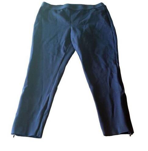 Talbots  Elastic Waist Side Zipper Hem Capri Pants Black Size 16