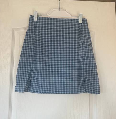 Brandy Melville Blue Plaid Skirt