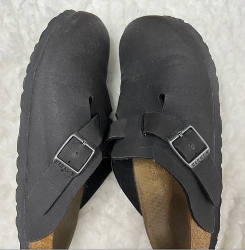 Birkenstock Brown Leather Nubuck Clogs Mules