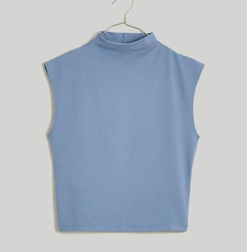 Madewell Top Funnelneck Cropped Muscle Tee Modal Blend Light Blue XS NWT New