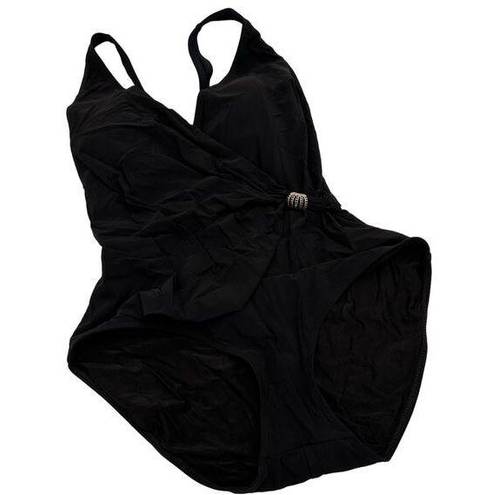 Gottex  Black Wrap Swimsuit One Piece Size 16