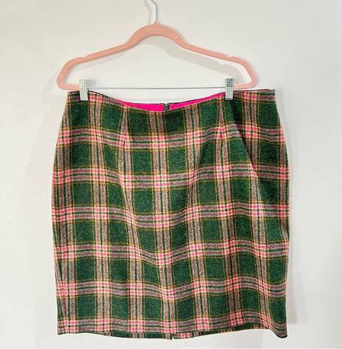 The Moon Boden British Tweed By 100% Wool Plaid Pencil Skirt Size 16R