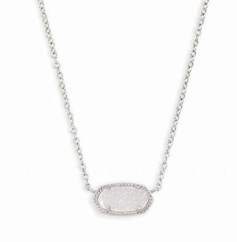 Kendra Scott  Elisa Silver Pendant Necklace in Iridescent Drusy