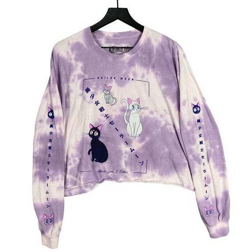 The Moon Sailor Luna Artemis Tie-Dye Long-Sleeve Crop Top Cropped T-Shirt Unisex XL