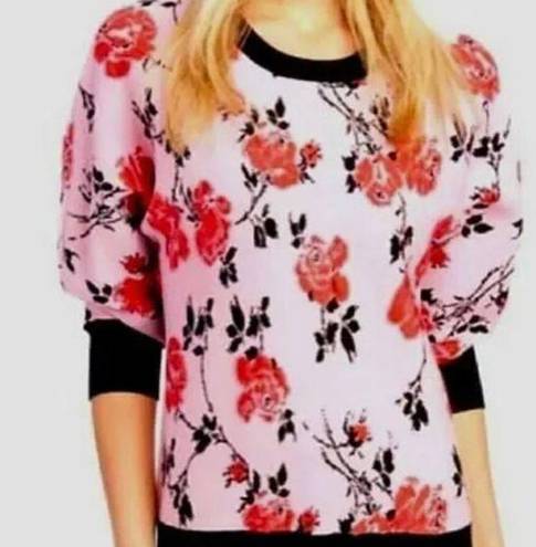 T Tahari NWT  Rose Petal Fashion Pullover Sweater Jumpers Pink Red Floral