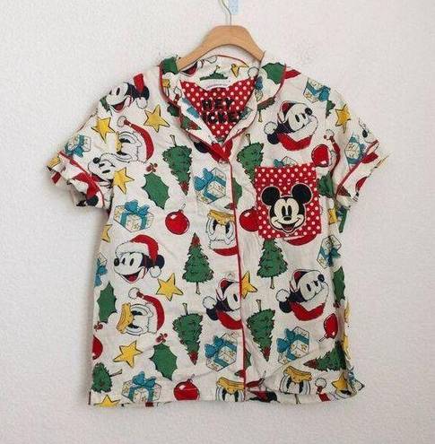 Peter Alexander Mickey Mouse Christmas pattern short pj set size S