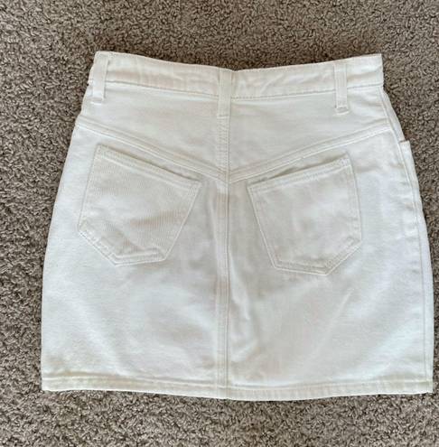 Brandy Melville White Denim Mini Skirt