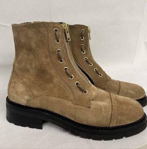 ALLSAINTS NEW  zip boot Ariel suede faux lace up Boot Shoe Brown Sz 39 , US 8.5-9