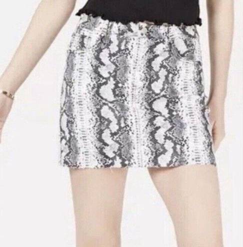 Tinseltown  Mini Snakeskin Skirt White Black Grey Pockets Size 11 NWOT