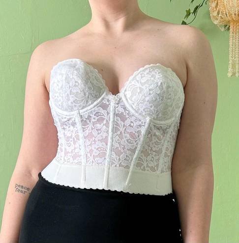 Frederick's of Hollywood  White Lace Bustier Top