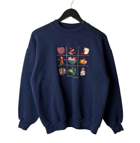 Urban Outfitters Vintage Autumn Colors Crewneck Sweatshirt Blue Medium M