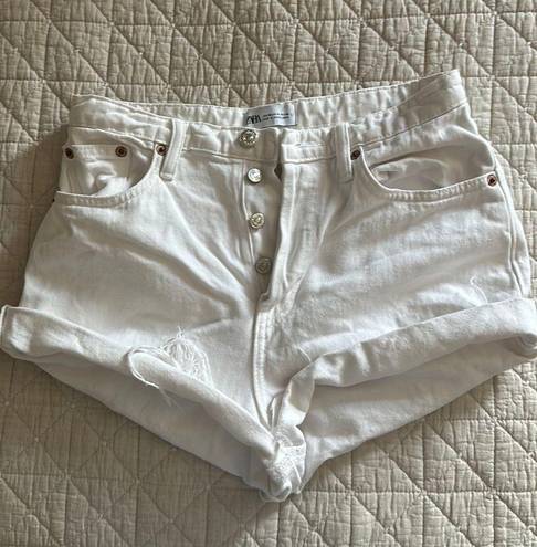 ZARA White Denim Shorts