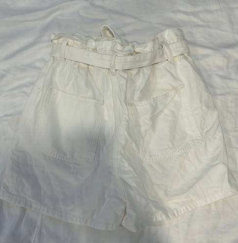 The Loft White High Rise Shorts With Belt