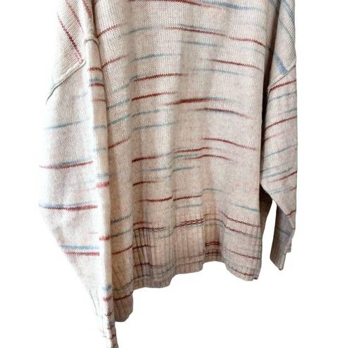 a.n.a Women’s New  ivory watercolor stripe oversized soft knit sweater size 3x