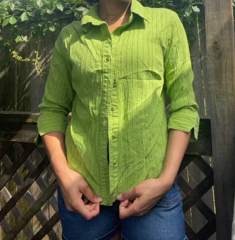 Coldwater Creek Vintage Green Button Up 