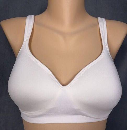 Carole Hochman  Small Seamless Comfort Bra Wire Free Molded Cups Straps White