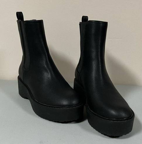 mix no. 6 Black ‘Caraline’ Pull-On Chunky Platform Chelsea Boots Booties Shoes Size 9 🕷️
