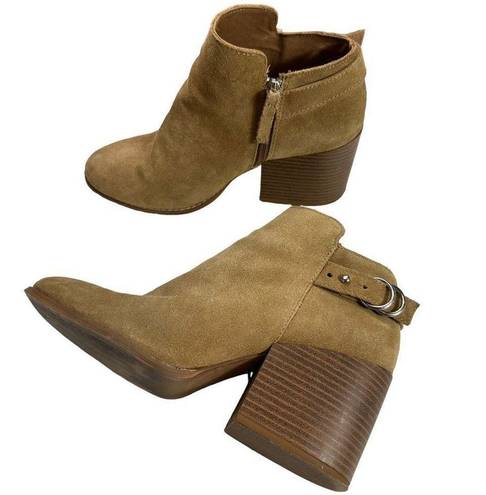 Pull & Bear  Chunky Heeled Zip-up Suede Booties