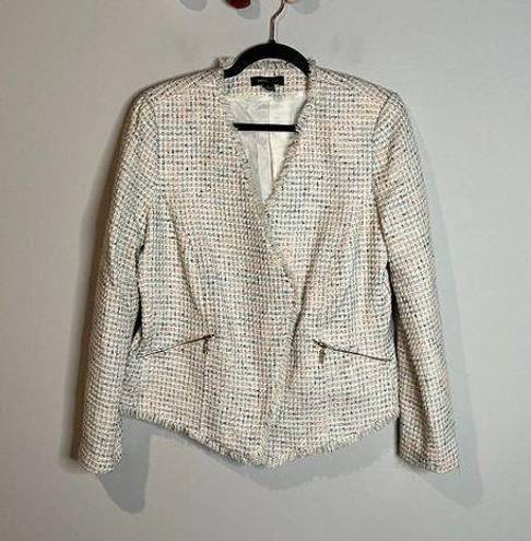 Mango  MNG tweed asymmetrical blazer