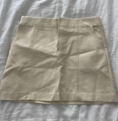 ZARA Cream Leather Skirt