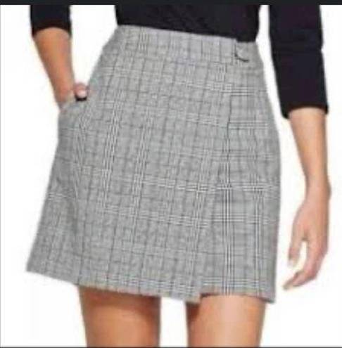 A New Day  Plaid Mini Wrap Skirt Size 8