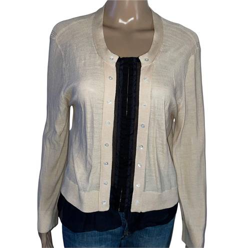 DKNY Silk Buttoned Cardigan Top