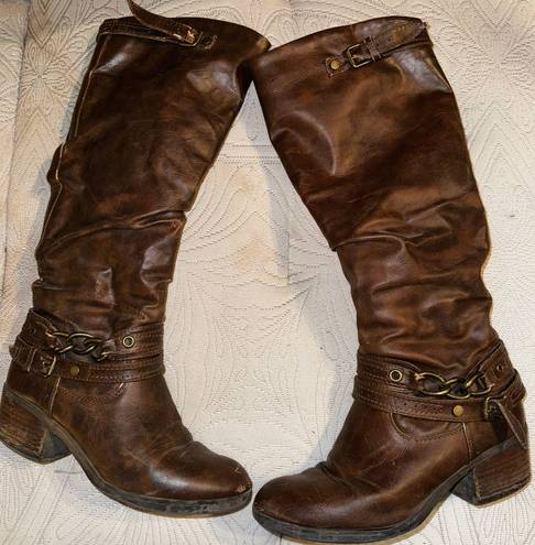 Dark Brown Tall Boots Size 8